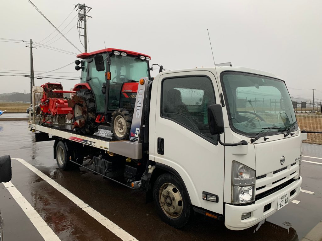 三菱トラクターGO300H　ウイングハローセット　村上市　U様より買取させて頂きました。ありがとうございました。悪天候でしたが久しぶりに村上市におじゃましました。また天気の良い日に来たいです。